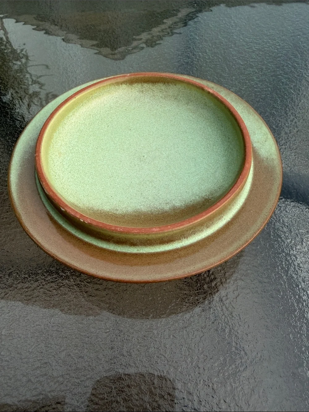 Frankoma Green and Brown Lidded Serving Bowl